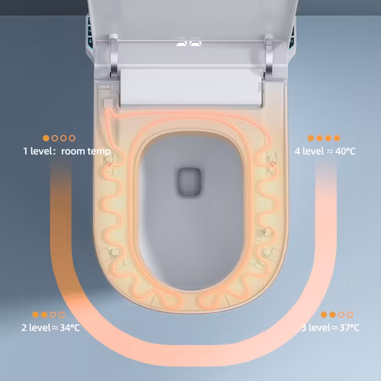 2023 Egns Automatic European Sensor Bathroom Intelligent Heated Smart Toilet Voice Control Smart Toilet Bowl