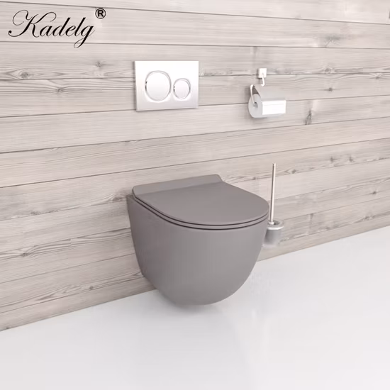 Toilette portatile intelligente dal design alla moda, WC con trappola sospesa a parete nera opaca