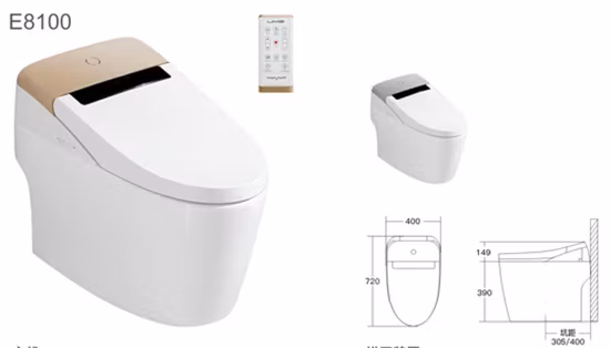 Sedile da bagno Sanitari in ceramica Bidet intelligente WC sospeso elettrico intelligente riscaldato